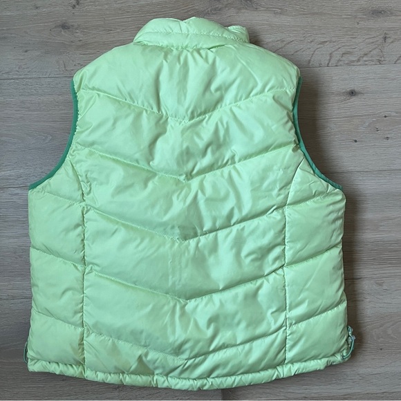 LL Bean Green Reversible Down Puffer Vest Women's Sz L *U6 - Picture 4 of 6